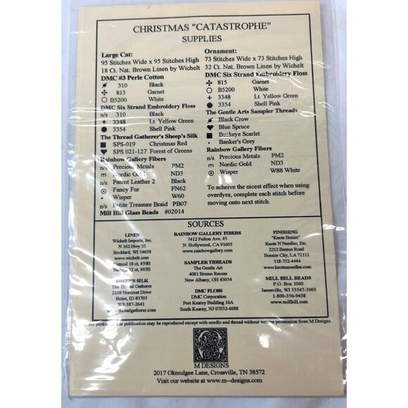 M Designs Christmas "Catastrophe" Cross Stitch Pattern Chart #25 - Picture 3 of 3